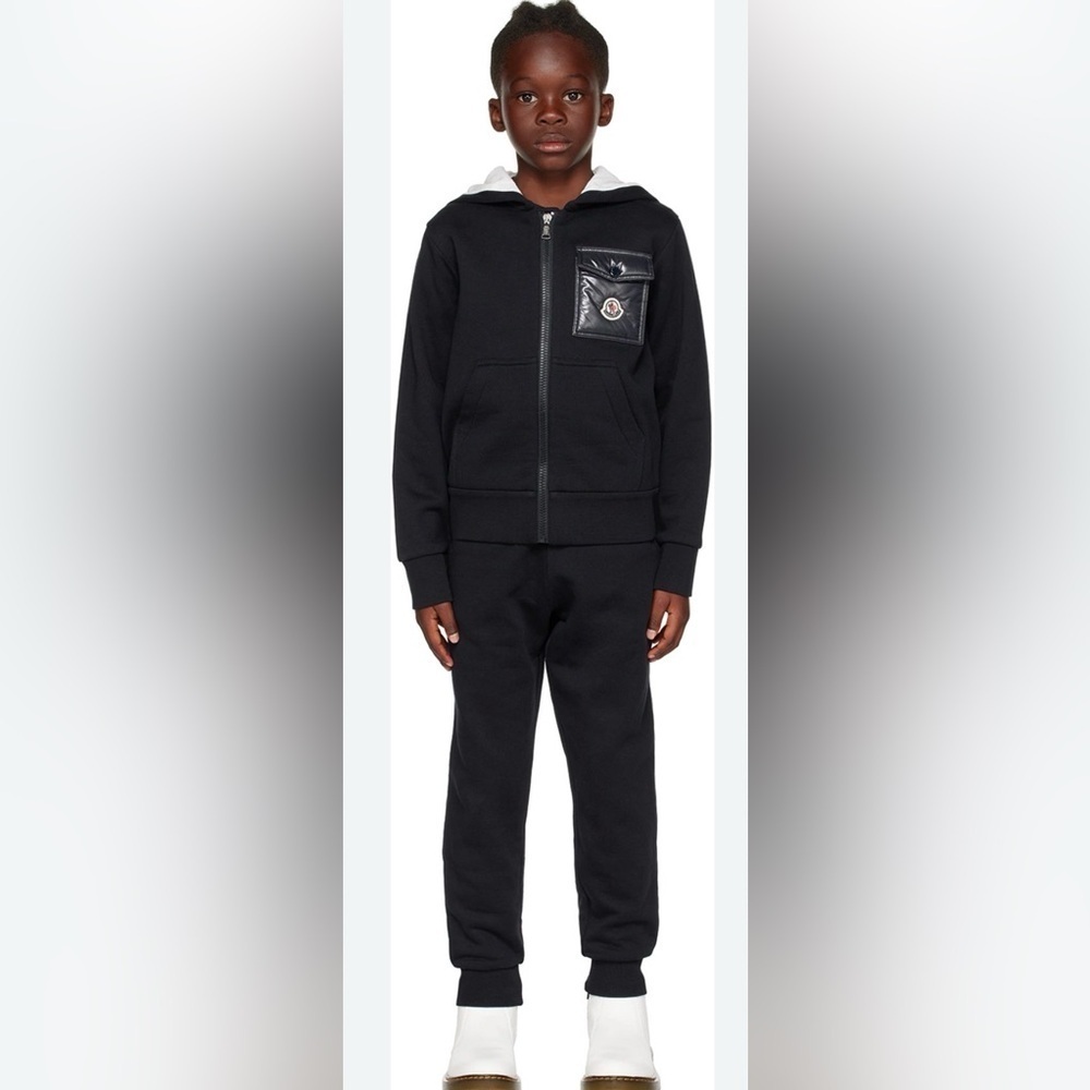 Moncler Enfant Kids Navy Patch Sweatsuit Set Size 6